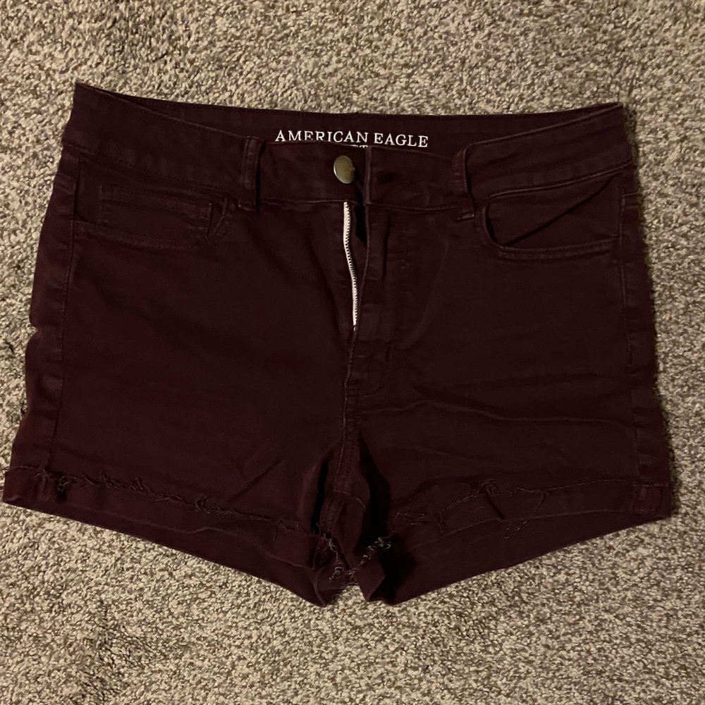 American Eagle Outfitters Women's Burgundy Jean Shorts